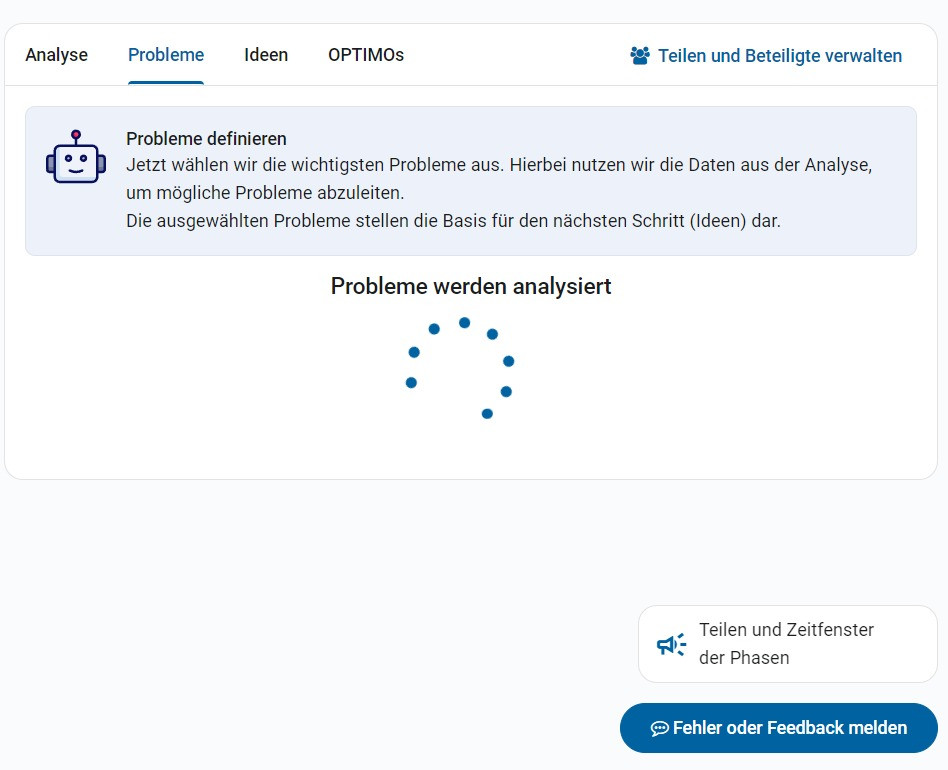 Screenshot: Problemfinder